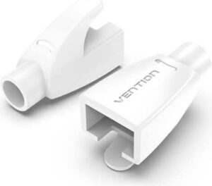 Vention RJ45 Strain Relief Boots, Waterproof and Dustproof, Environmental-Friendly, Prevent Breakage, Easy Installation and Wiring, Flexible and Quick Rebound, PVC Type, 100 Pack, White | IODW0-100
