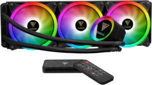 Gamdias CHIONE P2-360R CPU Liquid Cooler, Trio-Loop ARGB Fan, RGB Sync With Motherboard or Remote Control, Durable Teflon Tube, Mirror Finish Pump, SATA Power Connector | GD-CHIONE-P2-360R