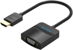 Vention HDMI to VGA Converter, With Female Micro USB And Audio Port,  0.15 Meter, Black | ACHBB