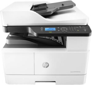 HP M443nda LaserJet MFP Printer, Print, Copy, Scan, Up to 25 ppm Print Speed, Automatic Duplex Printing, Up to 1200x1200 dpi Resolution, 4-Line LCD Display, USB Ethernet Connectivity, White | 8AF72A