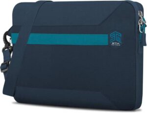STM BLAZER Sleeve for up to 16"/15" Laptop, Adjustable Shoulder Strap, Zippered Design, Water Resistant Brief Case for Apple MacBook Pro 16/15 and similar sized devices, Blue
