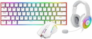Redragon 3in1 Combo, K630W-RGB Keyboard + M607W Mouse  + H350W-RGB-1 Headset, White | S129W