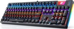 ABKONCORE Gaming Mechanical Keyboard K660, RGB Side LED and Backlit Keyboard USB Wired Computer Keyboard With OUTEMU Blue Switches, 104 Full Key-Rollover, Anti Ghosting Keyboard with IP42 Splash-Proof