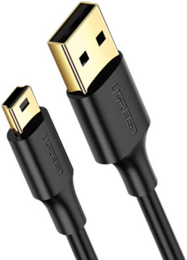 UGREEN USB 2.0 A Male to Mini 5 Pin Male Cable 1.5 Meter, Gold Plated Data Cable 480Mbps for PC, Laptops, Smartphones, Black | 10385 - Image 3