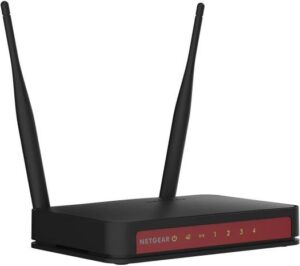 Netgear N300 Wireless Router, 2.4 GHz, DMZ Support, 5x 10/100 RJ-45 Ports, Black | NG-JWNR2010-100UKS / JWNR2010-100PES