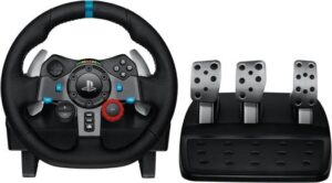 Logitech G29 Driving Force Racing Wheel and Floor Pedals, Real Force Feedback, Stainless Steel Paddle Shifters, Leather Steering Wheel Cover for PS5, PS4, PC, Mac - Black |