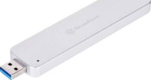 SilverStone Mobile Series Silver M.2 SATA External SSD Enclosure, USB 3.1 Gen 2 interface up to 10Gb/s, MAC/ Windows compatibility | SST-MS09S