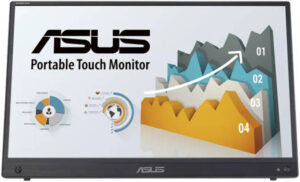 ASUS ZenScreen Touch MB16AHT Portable Monitor, 15.6" FHD IPS Display, 60Hz Refresh Rate, 5ms (GtG) Response Time, 262K Display Colors, Eye Care Technology, Black | 90LM0890-B01170
