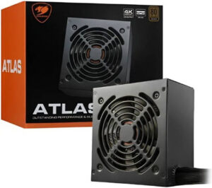 Cougar Atlas 650W ATX Power Supply, 80 Plus Bronze Certified Power Supply, Non-Modular, 650W Total Output, Ultra Durable 105° Japanese Standby Capacitors, 120MM Silent Fan, Black | 31AT065003P01