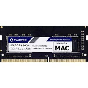 Timetec Hynix IC 8GB Compatible for Apple 2017 iMac 27-inch w/Retina 5K Display, 2017 iMac 21.5-inch w/Retina 4K or Non-Retina Display DDR4 2400MHz PC4-19200 1Rx8 CL17 SODIMM Memory |