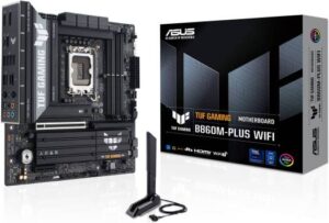 ASUS TUF Gaming B860M-Plus WiFi LGA 1851 Micro-ATX Motherboard, Intel B860 Chipset, 4x DIMM DDR5 Slots, Up to 256GB Max Memory, 1x PCIe 5.0 x16 SafeSlot, 2x M.2 Slots, WiFi & BT | 90MB1JV0-M0EAY0