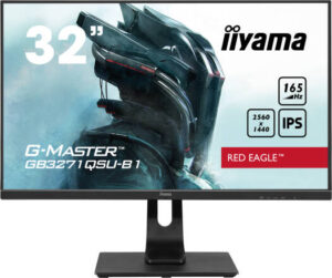 iiyama G-Master GB3271QSU-B1 Gaming Monitor, 32" WQHD IPS Display, 165Hz Refresh Rate, 1ms (MPRT) Response Time, AMD FreeSync Premium Technology, 16.7m Color Support, Black | GB3271QSU-B1