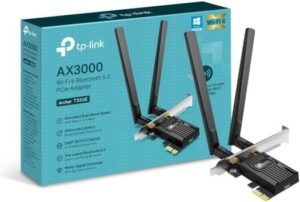 TP-Link AX3000 Dual-Band Wi-Fi 6 Bluetooth 5.2 PCIe Adapter with Two Antennas, specialized heatsink, 1024-QAM, Ultra-Low Latency, Intel Wi-Fi 6 Chipset, Supports Windows 10/11(64bit) | Archer TX55E