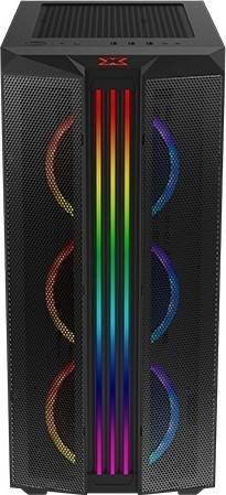 XIGMATEK Trident (ATX, 330mm Chassis, U3x1+U2x2, Front Meshed + Left TG, 4PCS XDS120 ARGB Fan w LED Switch, Fx3+Rx1) | EN44535