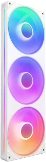 NZXT F360 RGB CORE 360mm RGB LED Single-Frame RGB Fan Unit, 120mm FDB Fans, Up to 2400 rpm Fan Speed, 75.12 CFM Airflow, PWM Fan Control, White | RF-U36HF-W1