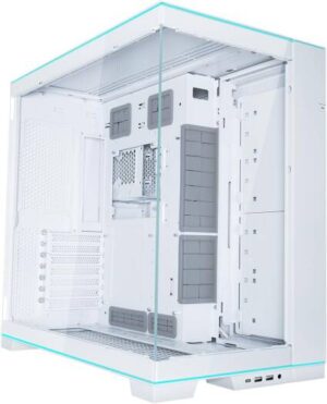 Lian Li O11D EVO RGB E-ATX Gaming Dual Chamber Case, ARGB Lighting Strips,Up to 420mm Radiator & 10* Fans, Cable Management, Front and Side Tempered Gass Panels, White | G99.O11DERGBW.00