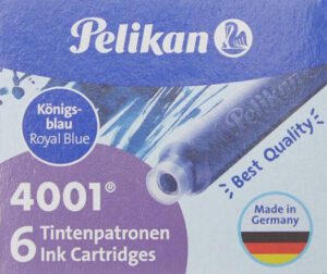 Pelikan 4001 TP/6 Ink Cartridges for Fountain Pens, Refined formula, High-quality Ink, Easy to Install, Brilliant Blue | BDT 1296