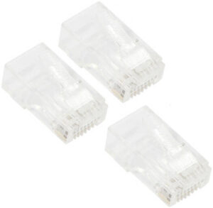 VCOM RJ45 8P8C Ethernet Plug, Cat6, UTP, RJ45, 3 Microns of Gold Plating, 8 Pieces | NM006