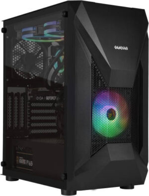 Gamdias Athena E1 Elite Mid Tower ATX Gaming Case, Built-in 120mm ARGB Fan, Sync with 5V ARGB Motherboard, Side Tempered Glass, 240mm Radiator Support, 7+3 Expansion Slots, Black | GD-ATHENA-E1-ELITE