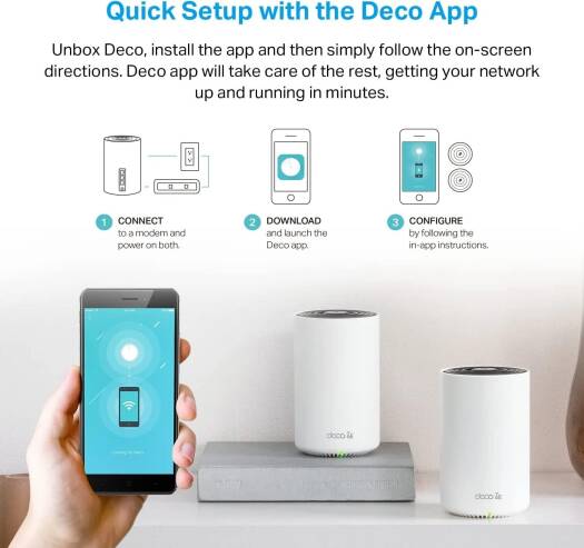 TP-Link Deco XE75 AXE5400 Tri-Band Whole Home Mesh Wi-Fi 6E System, Up to 5378 Mb/s Speed, AI-Driven Mesh, Cover up to 7,200 ft, Connect up to 200 Devices,HomeShield, (3-Pack) White | DECO XE75-3-P - Image 5