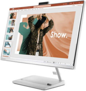 Lenovo IdeaCentre AIO 3 27IAP7 Desktop, 27" FHD Display, Intel Core i5-1240P, 8GB RAM, 512GB SSD, NVIDIA GeForce MX550 2GB, Wireless Arabic KB + Mouse, DOS, White | F0GJ008VAX