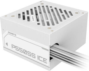 GIGABYTE P550SS Ice Non-Modular Power Supply, 550W Power, 80 Plus Silver Efficiency, 120mm Fluid Dynamic Bearing Fan, Intel Form Factor ATX 12V v3.0, Active PFC, White | GP-P550SS-ICE
