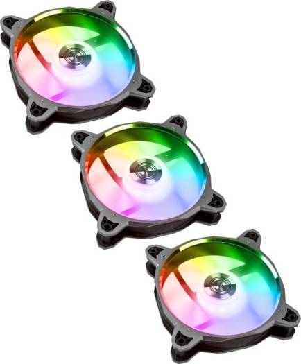 Lian Li BR 120 Digital RGB PWM Triple Pack Fan, 3x 120mm Fans with Remote Controller, Space Gray | G99.12Q18P.R30A