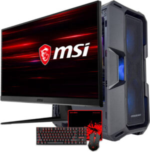 COUGAR MX4 Gaming PC - AMD Ryzen 5 7600X 6 Cores 12 Threads, NVIDIA RTX 4060 TI 16GB, 32GB DDR5 RAM 6000MHz, 1TB SSD Gen 4, 650W PSU, 23 Monitor 144Hz, Redragon Gaming Combo, Wi-Fi + BT