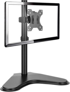 Skill Tech Single Monitor Stand - Free Standing Full Motion Desk Mount Riser fits 13 to 32 inch Screens with Adjustable Height, Tilt, Swivel, Rotation