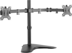 Newstar 91-LDT12T024N Dual Monitor Mount, Fits 13" to 32" Screens, Up to 8kg Max Weight Capacity, Detachable VESA Plate, Adjustable, Tilt&Swivel, Arm Extension, Screen Rotation, Black | 91-LDT12T024N