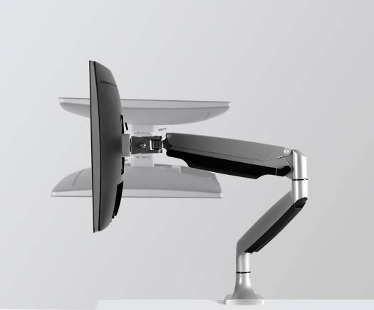 Single Monitor Arm Desk Mount, Gas Spring Monitor Arm, Full Motion Articulating Height Adjustable, Fits 13-34 Inch VESA Compatible Computer Screen, Clamp & Grommet Base - Image 4