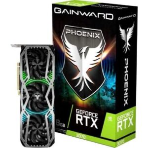 Gainward GeForce RTX 3070 Phoenix V1 Edition Graphics Card, 8GB GDDR6 256 bits Memory, 7000Mhz (14Gbps) Clock Speed, PCI-Express Gen 4 x16, 8 Pin, HDMI, Displayport | NE63070019P2-1041X NON LHR