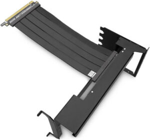 EKWB EK-Loop Vertical GPU Holder EVO - Gen4 Riser, Premium Gen4 PCIe Riser Cable, Case, GPU, and Active Backplate Compatibility, Black | 3831109892077