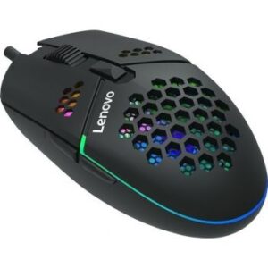 Lenovo M105 Wired Colorful Light Gaming Mouse, 3200 Dpi Resolution, 1.6m Cable Length, USB Interface, Ergonomic, Black | M105