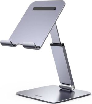 UGREEN iPad Stand Height Adjustable Tablet Stand, Update Tablet Stand Portable, iPad Holder for Desk, Foldable Tablet Phone Stand, Compatible with Most Tablets & Phones within 4.7-12.9'', Grey | 90443