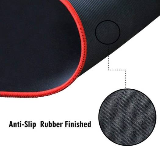 Large Gaming Mouse Pad Extended Mat Non-Slip Desk Pad Rubber Mice Pads Stitched Edges Long Mousepad 23.5x11.6" Red | X001AY8NYX - Image 3