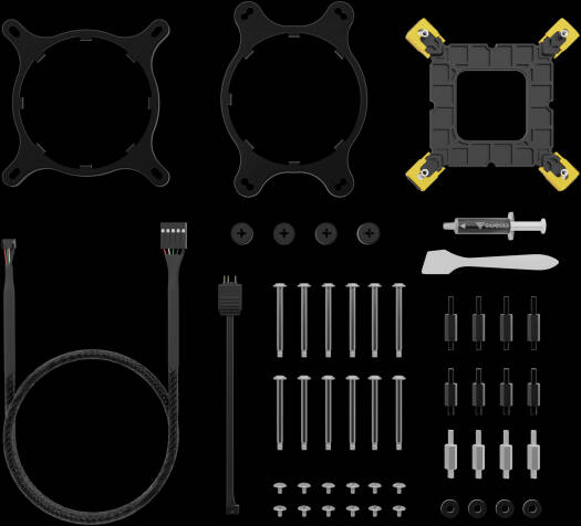 GAMDIAS Chione M4-360 Liquid Cooler, 2.1" LCD Display, ARGB Motherboard Sync, 2.37 mmH2O Air Pressure, 12V (Fan) / 5V (LED) Fan Voltage, 69.01 CFM Air Flow, Black | CHIONE M4-360 - Image 5