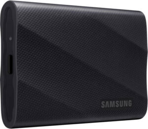 SAMSUNG 1TB T9 USB-C 3.2 Gen 2x2 Portable SSD, Up to 2000MB/s Sequential Read Speed & 1950MB/s Seq Write Speed, PCIe NVMe Technology, 256-Bit AES, Universal Compatibility, Black | MU-PG1T0B/WW