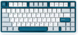 Varmilo Minilo 75% Wireless Mechanical Keyboard, Kailh Prestige Silent Switch, Hot-Swappable, ABS Keycaps, Wire/2.4GHz/BT5.0 Connectivity, US QWERTY Layout, Bluebell | A59A067F8A5A01A051
