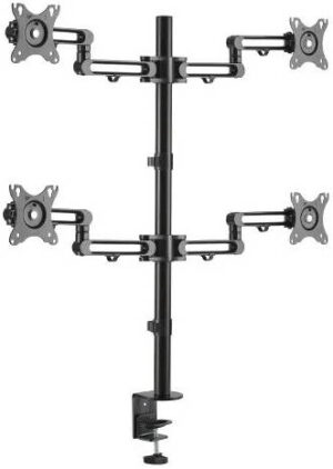Newstar 91-LDT30C048 Quad Articulating Monitor Arm, Fits 17″ to 32″ Screen, 8kg Max Weight, 360° Rotary VESA Plate, Cable Management, Swiveling Arms, Keyhole Pattern, Free-Tilt, Black | 91-LDT30C048