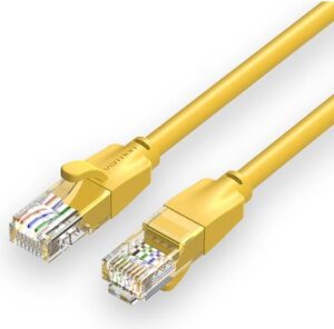 Vention Cat 6 UTP Patch Round Cable, 1000Mbps High Speed, 250MHz Stable Bandwidth, Suitable for Laptop / Projector / Computer, 2 Meter Length, Yellow | IBEYH