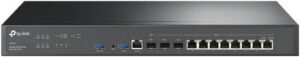 TP-Link Omada VPN Rack Mountable Router with 10G Ports, 2x 10GE SFP+, 8x 1GE RJ45 WAN/LAN, 2x USB Ports, , 1411 Mbps WireGuard VPN, 4 kV Surge Protection, Black | ER8411