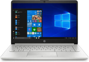 HP 14-dk1020nr Laptop, 14" HD SVA BrightView Display, AMD Athlon Gold 3150U Processor, 4GB RAM, 128GB SSD, AMD Radeon Graphics, English Keyboard, Windows 10 S Mode, Natural Silver | 9TB80UA