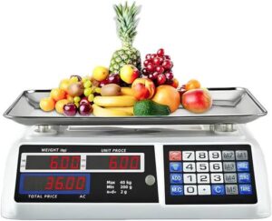 Digital Price Calculating Scale with 40kg Capacity for Various Uses, Including Bakeries and Fresh Produce helpful to supermarkets, pharmacies, pastry shops, farmers markets, and pharmacies