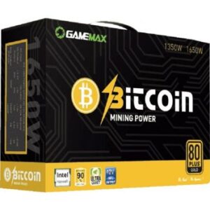 GameMax GM-1350 1350W Bitcoin Mining ATX Power Supply, 87% Efficiency, 80+ Gold, 12V Rail, 140mm Fan Support, 100V-240V, Thermal Control Technology | GM-1350