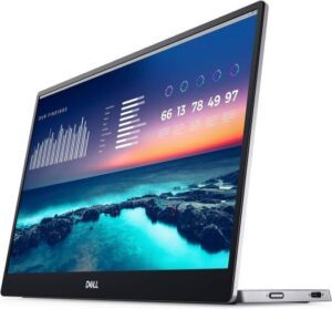 Dell P1424H 14" FHD IPS 1080P Portable Monitor, 60 Hz Refresh Rate, 6 ms Response Time, 16.7 Million Colors, 300 nits Brightness, LED Backlight, USB-C Connection, Black | P1424H