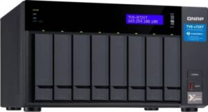 Qnap 8-Bay NAS, 8th Gen Intel Core i5-8400T, 16GB DDR4 RAM, 8x 2.5"/3.5" SATA HDD/SSD + M.2 PCIe SSD Slot, 2xGbE LAN, 10GBase-T, Thunderbolt 3 Port, 250W Single Power | TVS-872XT-i5-16G