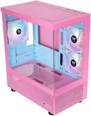 Thermaltake View 170 TG ARGB M-ATX Computer Case, 3x 120mm ARGB Lite Pre-Installed Fans, Up to 280mm Radiator & 7x Fan Support, USB 3.0 x2, HD Audio x1 Interfaces, Bubble Pink | CA-1Z4-00MAWN-01