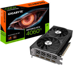 GIGABYTE GeForce RTX 4060 Ti Windforce OC Graphics Card, 16GB GDDR6 128 Bit Memory, 2565 MHz Core Clock, 4352 CUDS Cores, PCI Express 4.0, 2x HDMI & 2x DP | GV-N406TWF2OC-16GD