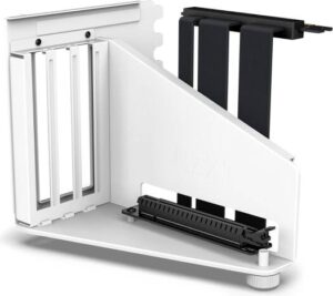 NZXT Vertical GPU Mounting Kit, 175 mm PCIe 4.0x16 Riser Cable, GPU Holder, Sturdy Steel Bracket, Fits perfectly with NZXT H5, H7 and H9 Series, White | AB-RH175-W1